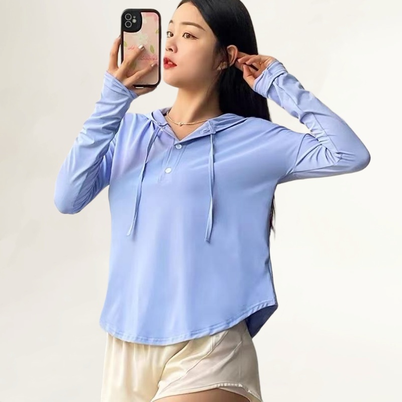 Baju Gym Wanita Hijab Baju Jogging Atasan Olahraga Wanita Hoodie Kaos Wanita Lengan Panjang