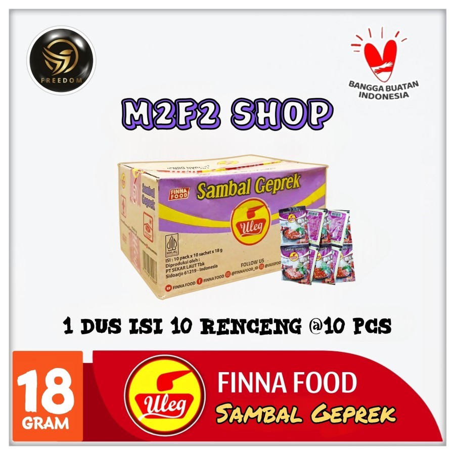 

Finna Food Uleg Sambal Geprek Sachet - 18 gr (Kemasan Karton)
