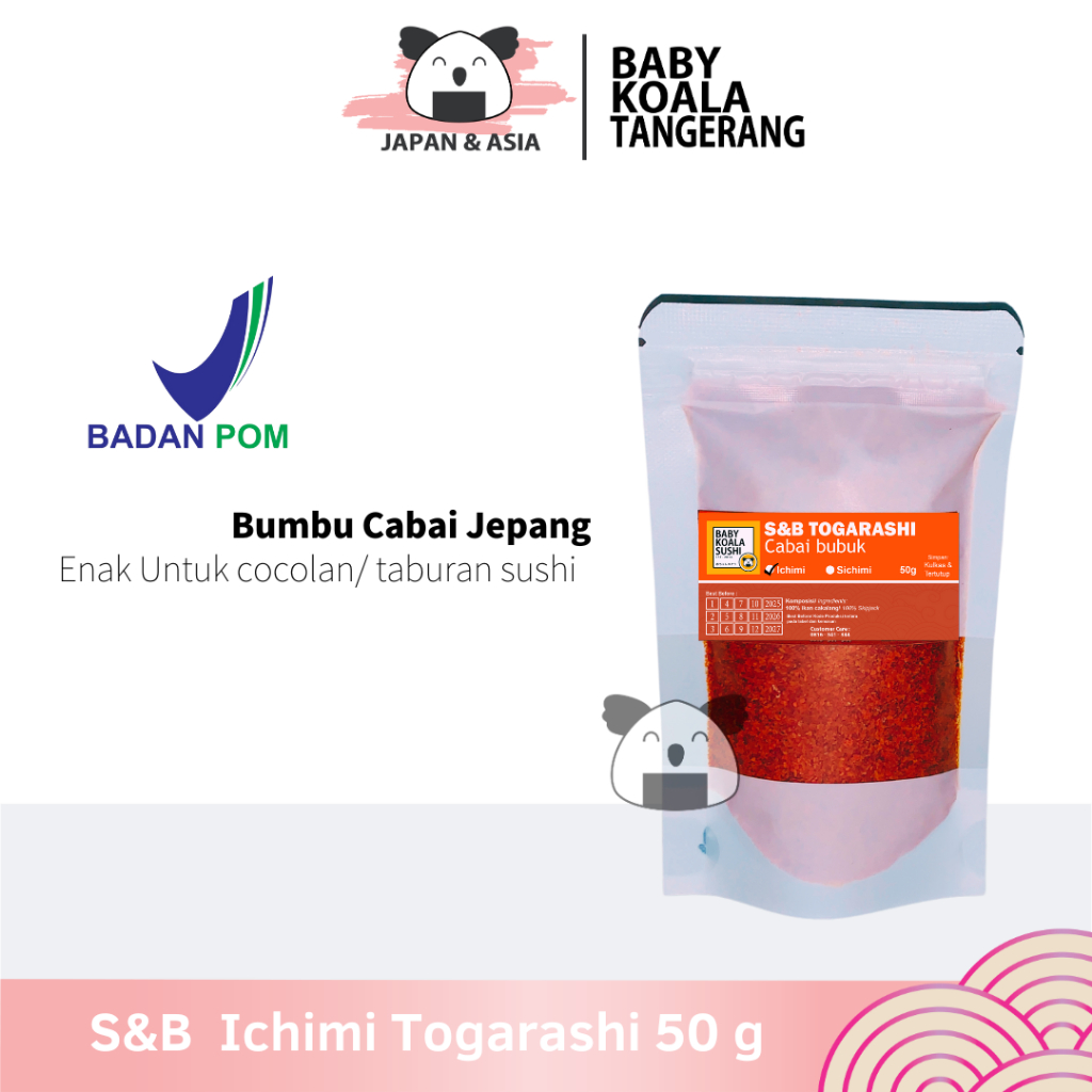 

S&B Ichimi Togarashi Cabai Jepang 50 g │ Cabe Bubuk Import Jepang │ Chili Powder for Sushi Ramen.
