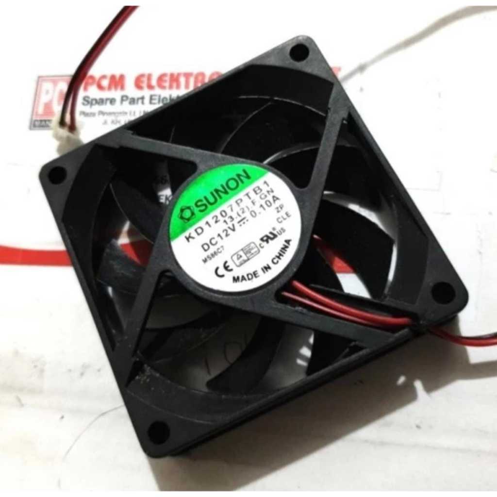 RD0983 fan 12v kipas pendingin sunon 7x7cm 7cm 7 cm kb1207ptb1 tebal 14mm by PCM LTC GLODOK