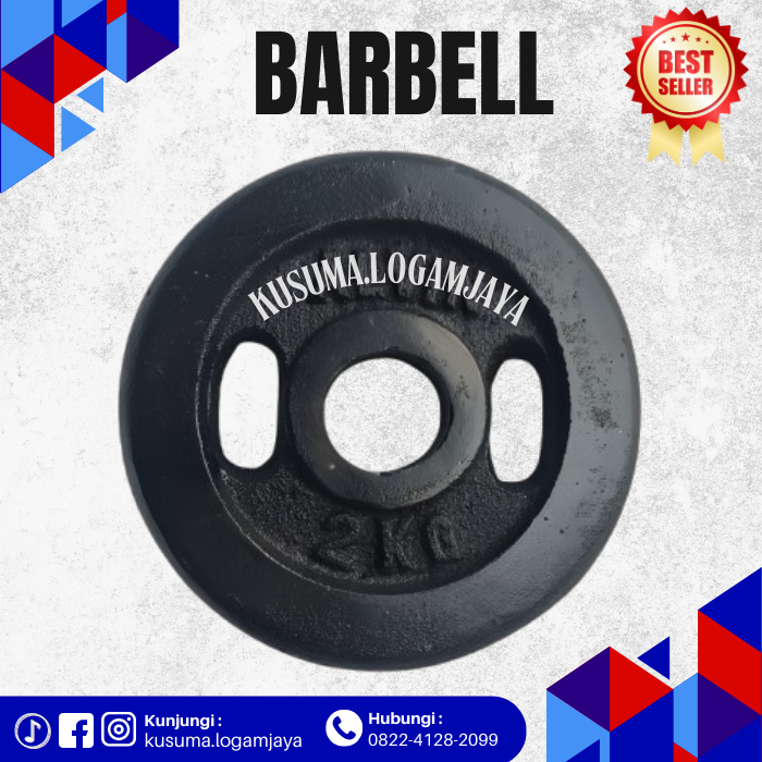Barbell/Dumbell Besi 2 KG – Alat GYM