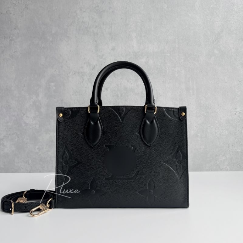 [Pre-Order] Tas Wanita RoyaleLuxe OnTheGo PM Bag in Black Monogram Empreinte Leather