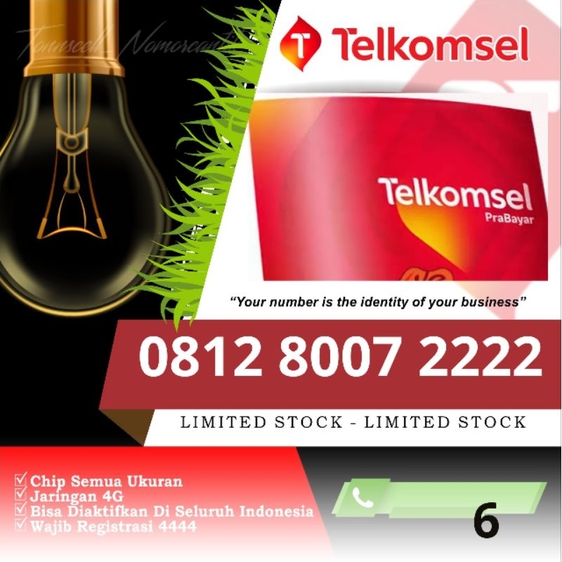 Nomer Cantik Simpati Telkomsel O812 8007 2222