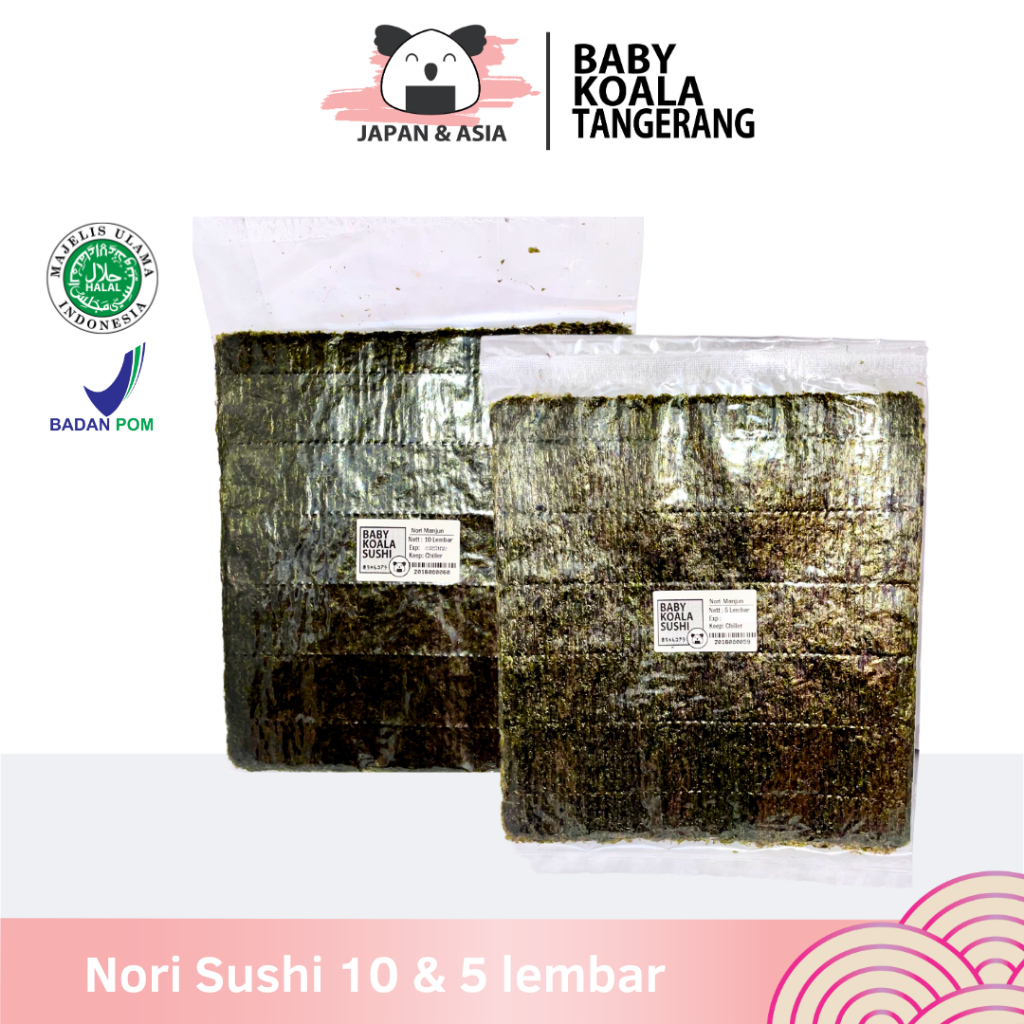 

MANJUN Nori Sushi 5 & 10 Lembar Halal │ Yakinori Import Kimbab/ Gimbab │ Lembar Rumput Laut -BKT