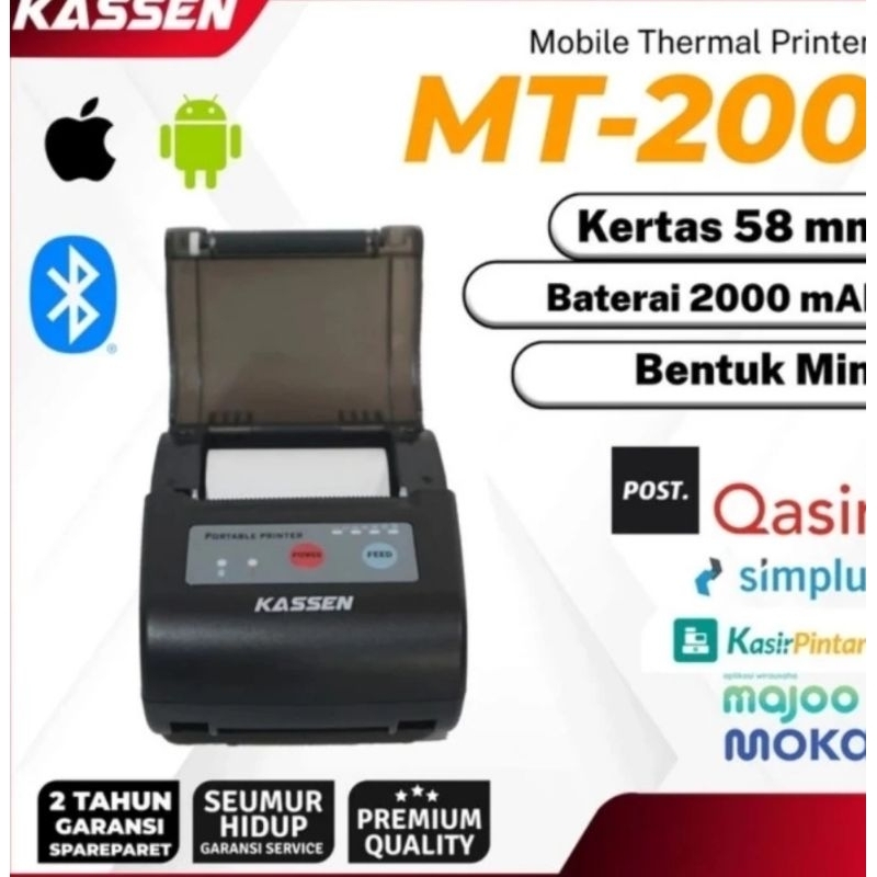 Kassen MT-200 Mobile Printer Thermal MT-200 Portable Thermal (Garansi Resmi)