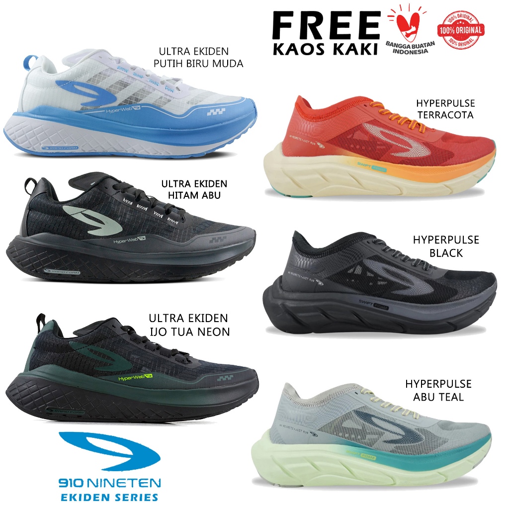 Sepatu Olahraga Lari Senam Gym Merk 910 Nineten Ekiden Hyperion Geist Ekiden Hyperpulse Ultra Ekiden