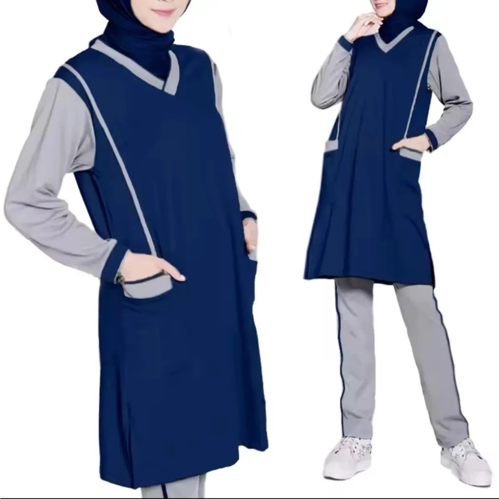 Setelan Olahraga Wanita Baju dan Celana Senam Muslim Zumba Hijab Jumbo