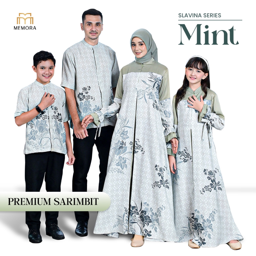 Baju Couple Pasangan Lebaran 2025 Series SLAVINA MINT By Memora - Baju Lebaran 2025 Couple Keluarga 