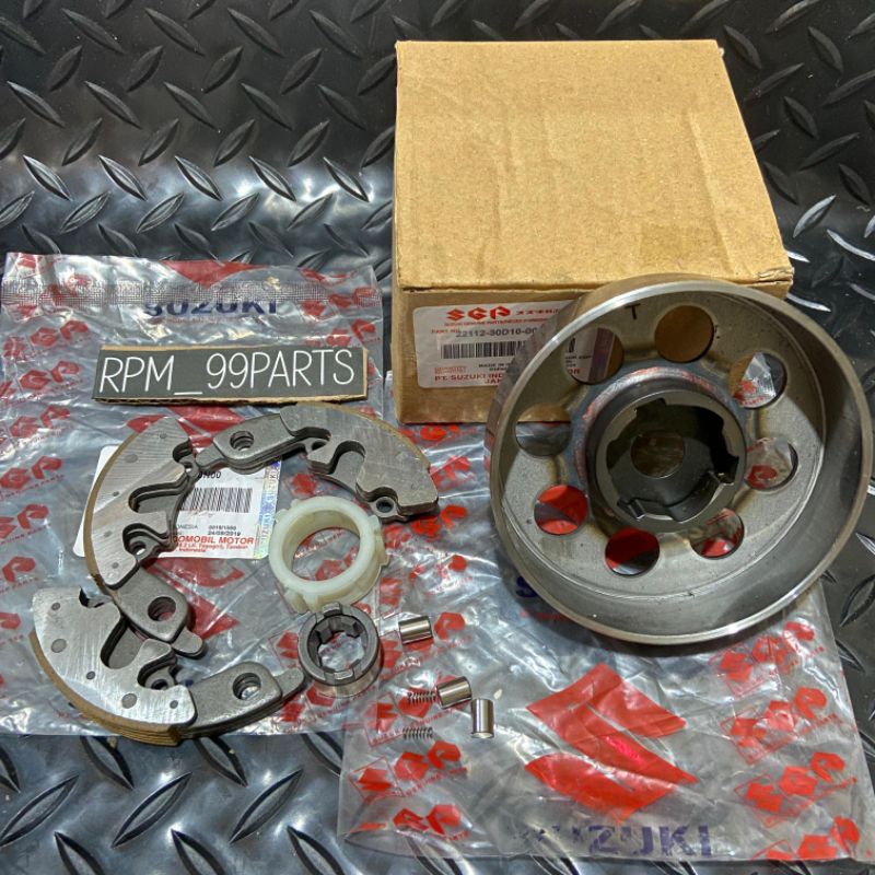 mangkok ganda+kampas ganda+cage benteng Suzuki Shogun 110 R Shogun kebo 3 item