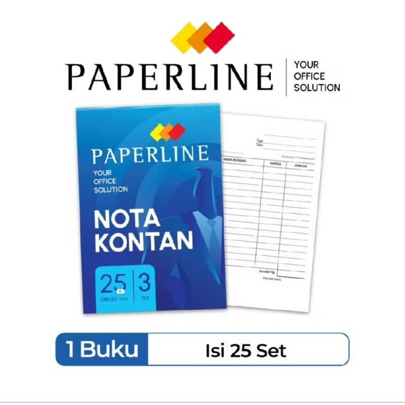 

HJK Buku NOTA KONTAN 3PLY / 3 Ply Kecil PAPERLINE (10Buku)
