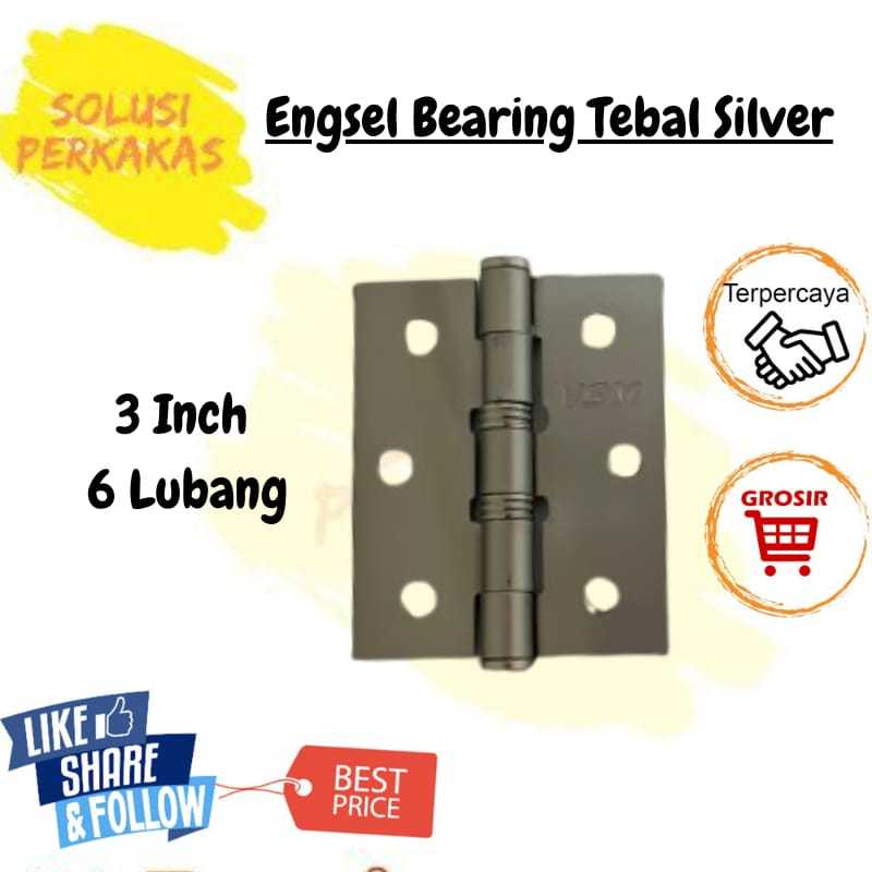 Engsel Stainless 3" Engsel Jendela Pintu TEBAL 2.5mm per PCS