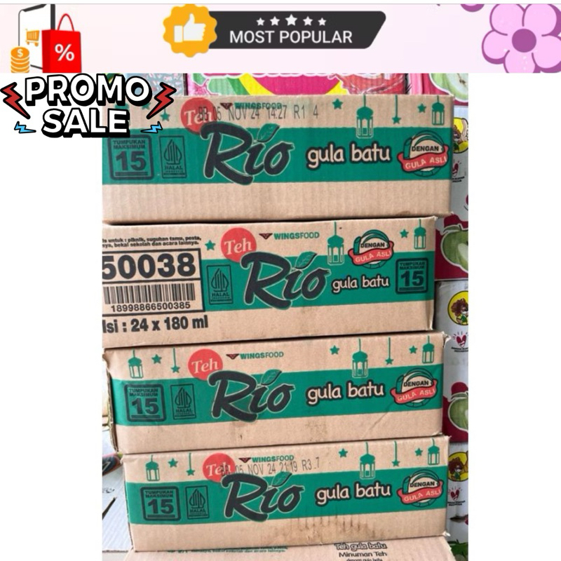 

(TERMURAH) 1 dus Teh Rio Gula Batu isi 24 Pcs