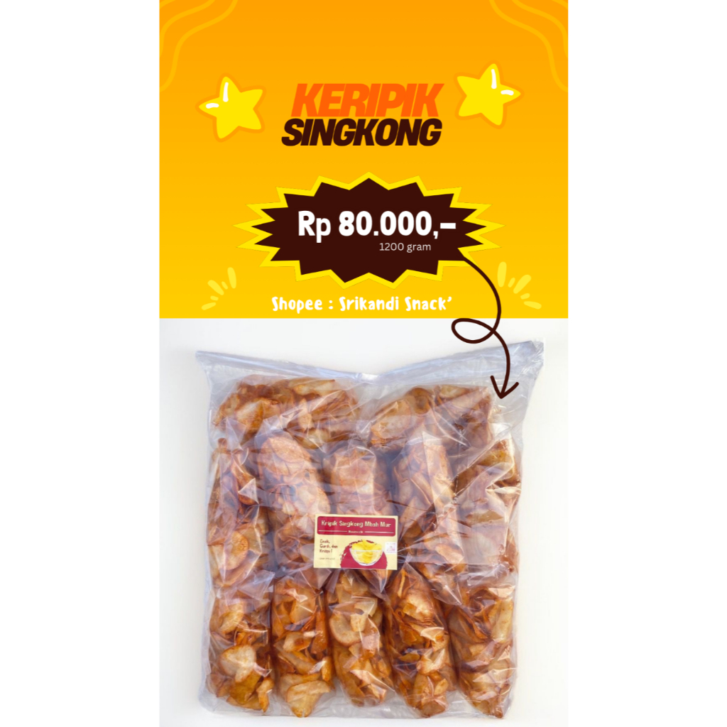 

KERIPIK SINGKONG MBAH MUR PEDAS MANIS GULA JAWA GURIH RENYAH KEMASAN SATU PACK
