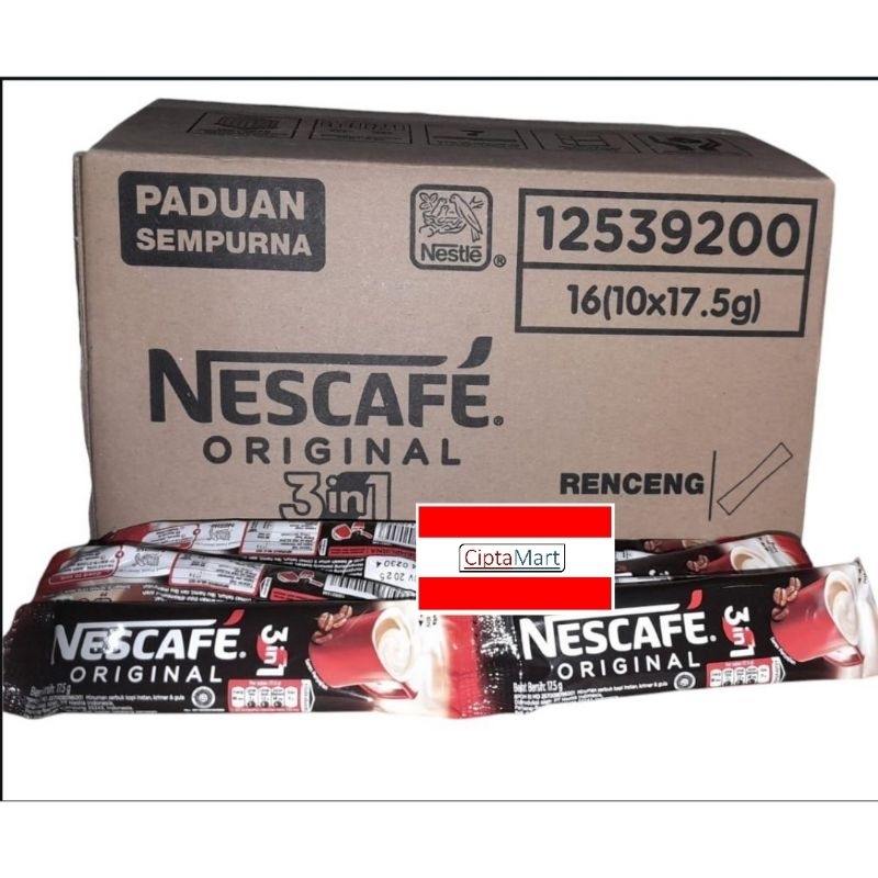 

Nescafe Original 3in1 renceng 16x10x17.5gr ( 1 dus )