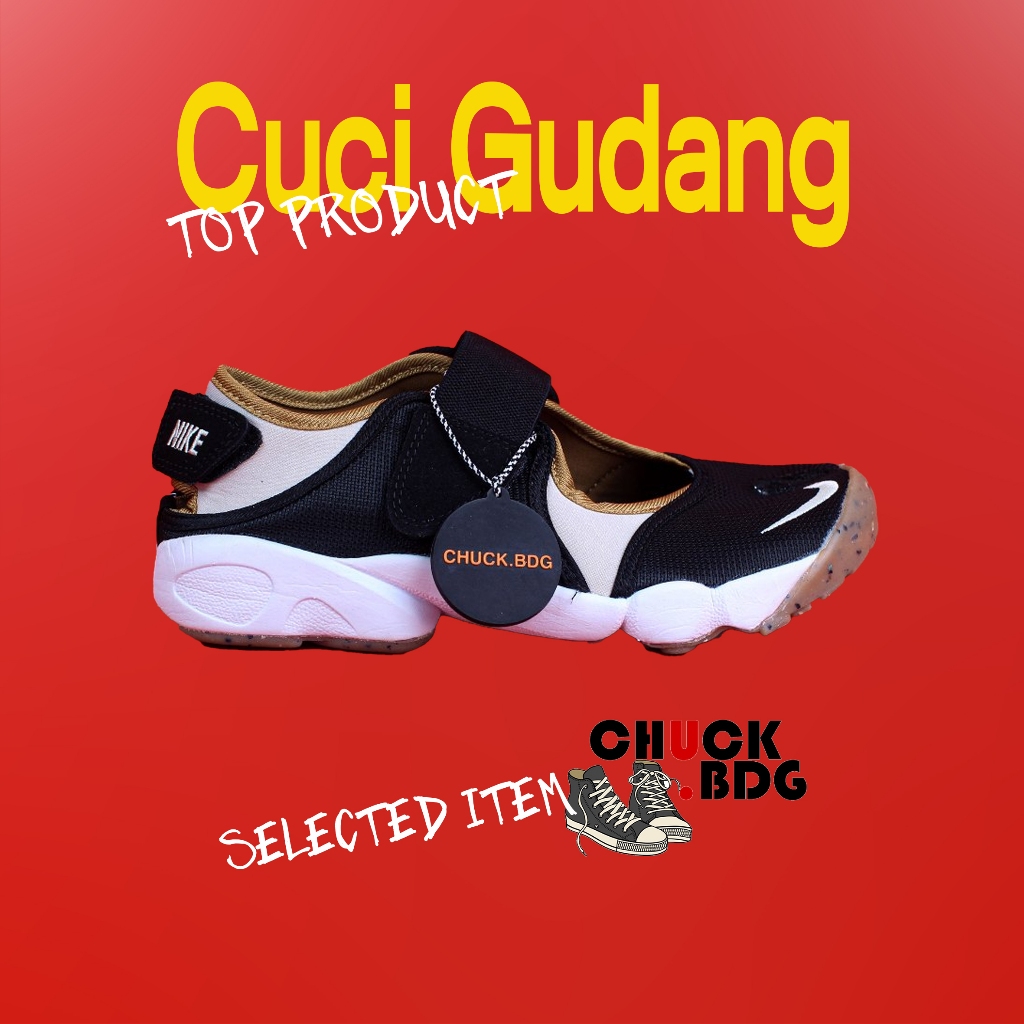 CUCI GUDANG Sneakers Air Rift Grind Off Noir Brown Chalk 100% Original