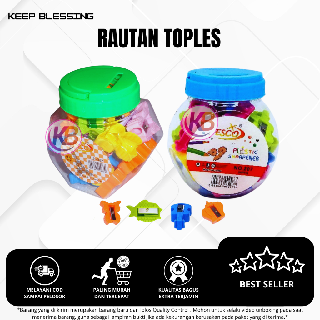 

Serutan Pensil Toples / Rautan Pensil (24 pcs) / Rautan Toples / Paling Murah / Duta Gemilang