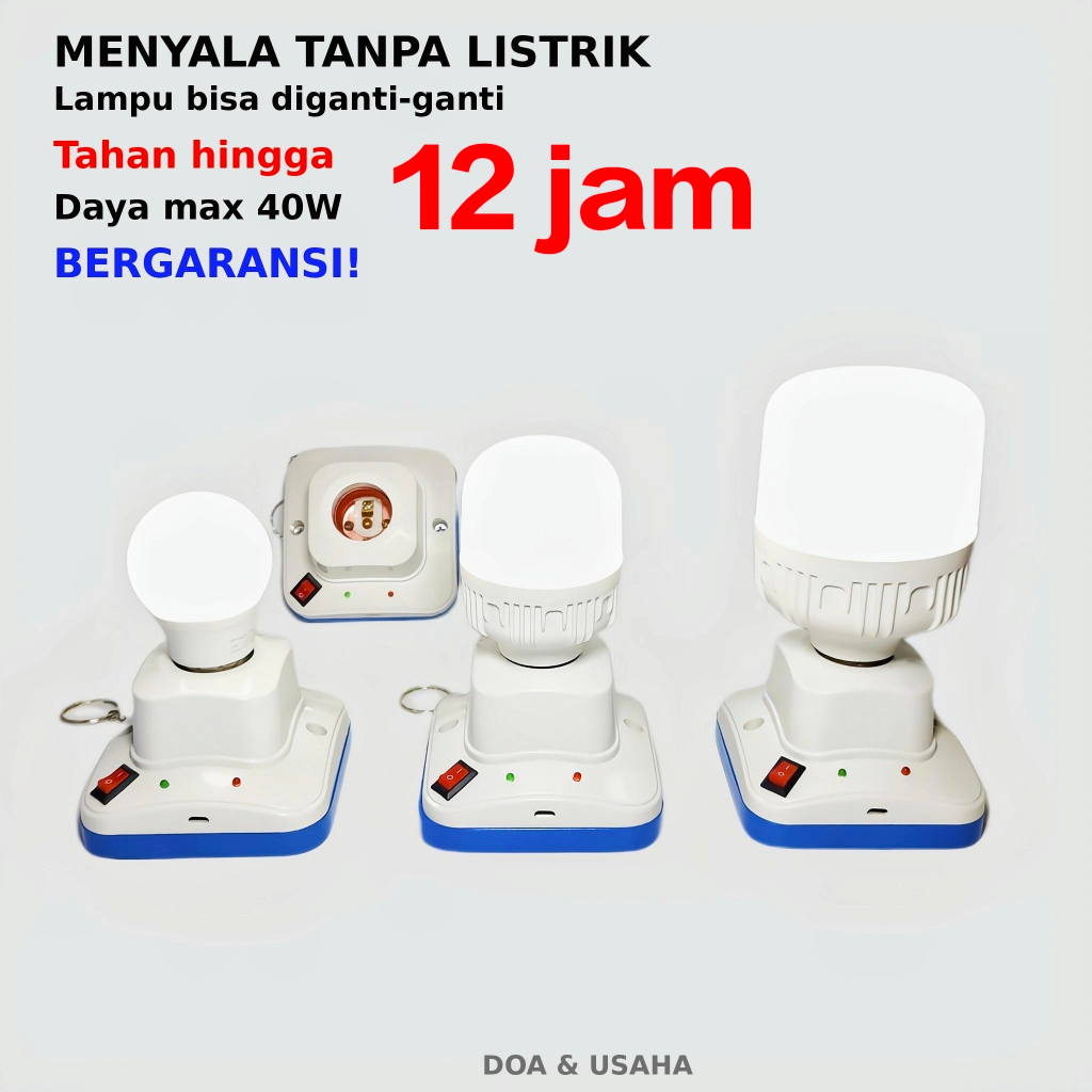 Lampu Emergency LED Tahan Lama – Bisa Ganti Bohlam, Fitting dengan Charger Otomatis