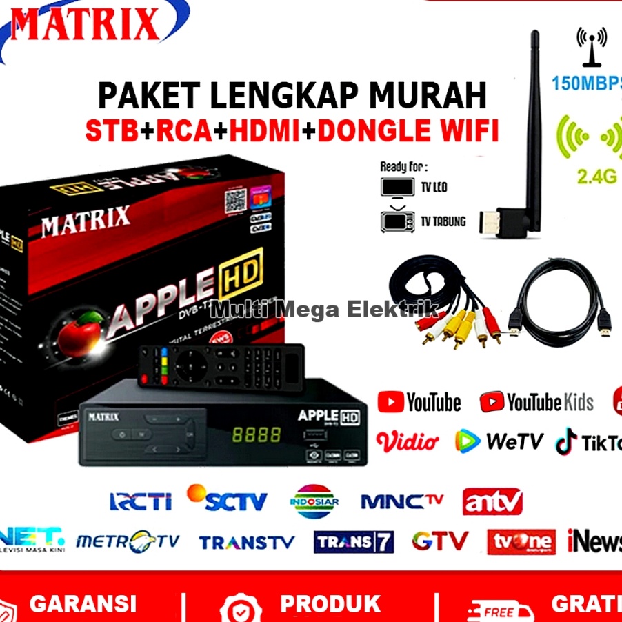 KP8 COD SET TOP BOX TV DITAL MATRIX APPLE DVBT2  STB MATRIX  STB MATRIX APPLE MERAH  SETOP BOX TV DI