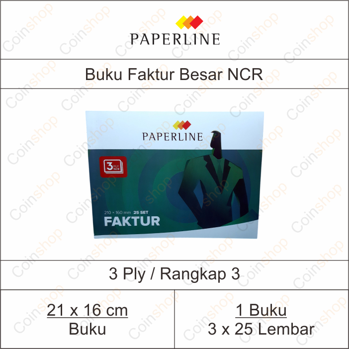 

Paperline B3 Buku Nota Faktur Bon Besar 3 Ply Rangkap NCR 25 Set Per Buku