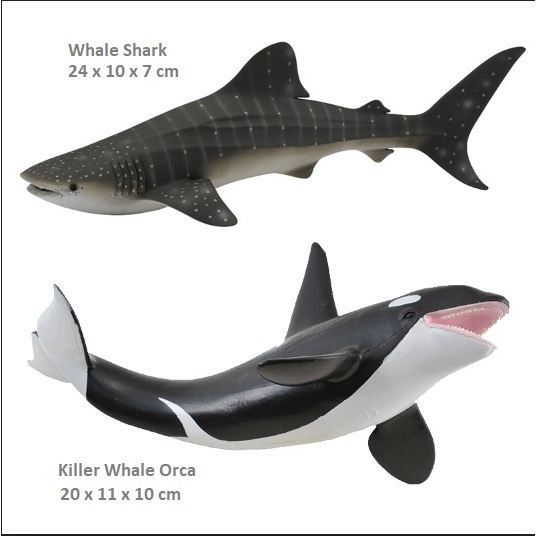 Besar Figure Mainan Miniatur Ikan Paus Killer Whale Orca Hiu Paus Whale Shark Hiu Totol Tutul