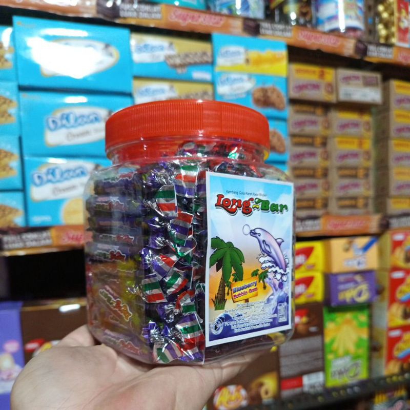 

permen karet rasa bluberi
