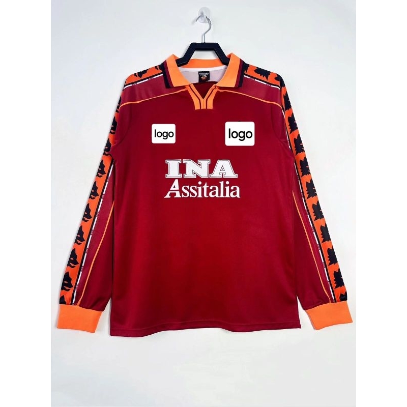 [LS LONGSLEEVE] RETRO JERSEY BOLA ROMA HOME 1998 1999 98/99 VINTAGE KLASIK GRADE ORI IMPORT