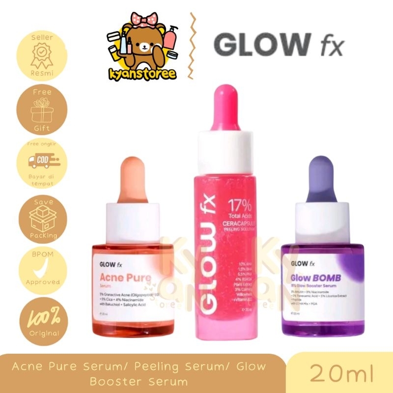 GLOW FX GLOW BOMB SERUM / GLOW FX ACNE PURE SERUM/ GLOW FX PEELING SERUM