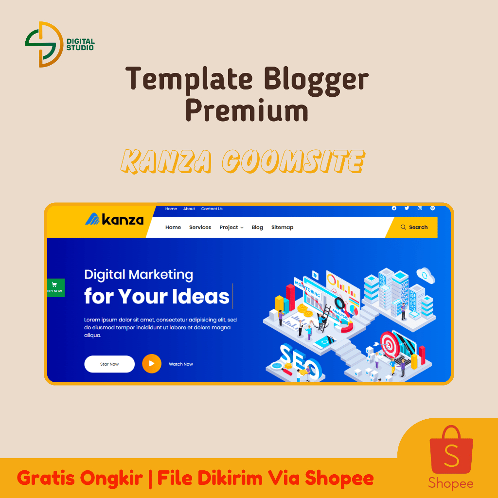 Template Blogger Premium Kanza Responsive Goomsite