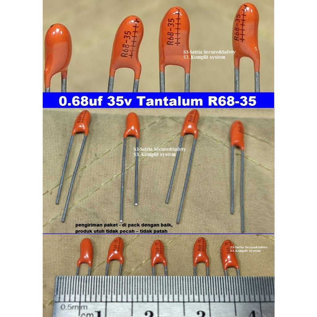 0.68uF 35V Tantalum R68-35 ,68 35v 475 Capacitor R68 -35 .68 1uf/35v  1uF 35 V volt Kapasitor 0.68/3