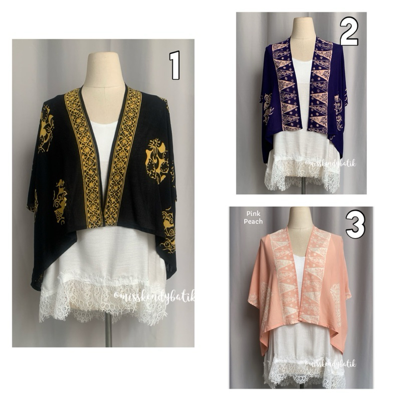 Misskendy - Outer pendek paris 2 warna lucu Batik Wanita