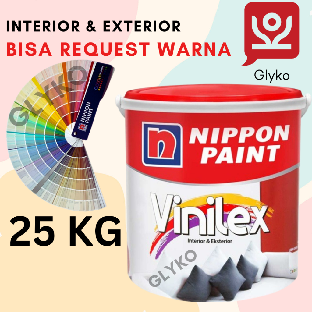 [OJEK] [PART 2] CAT TEMBOK INTERIOR EKSTERIOR VINILEX 25 KG / 1 PAIL / NIPPON PAINT TINTING / CUSTOM