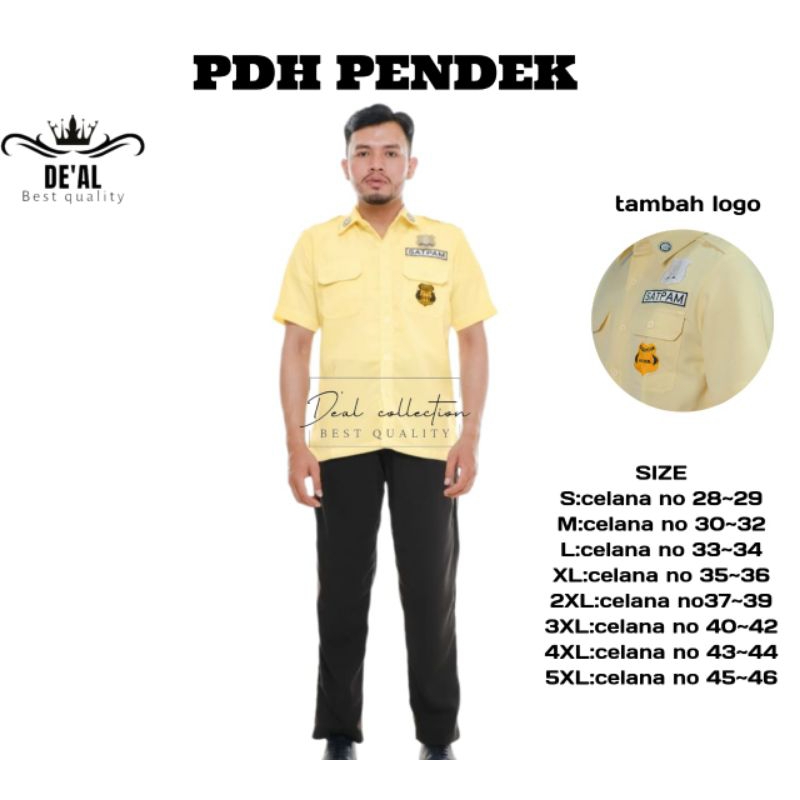 seragam pdh satpam cream/setelan pdh satpam coklat tua/celana satpam pdh coklat/seragam cream satpam