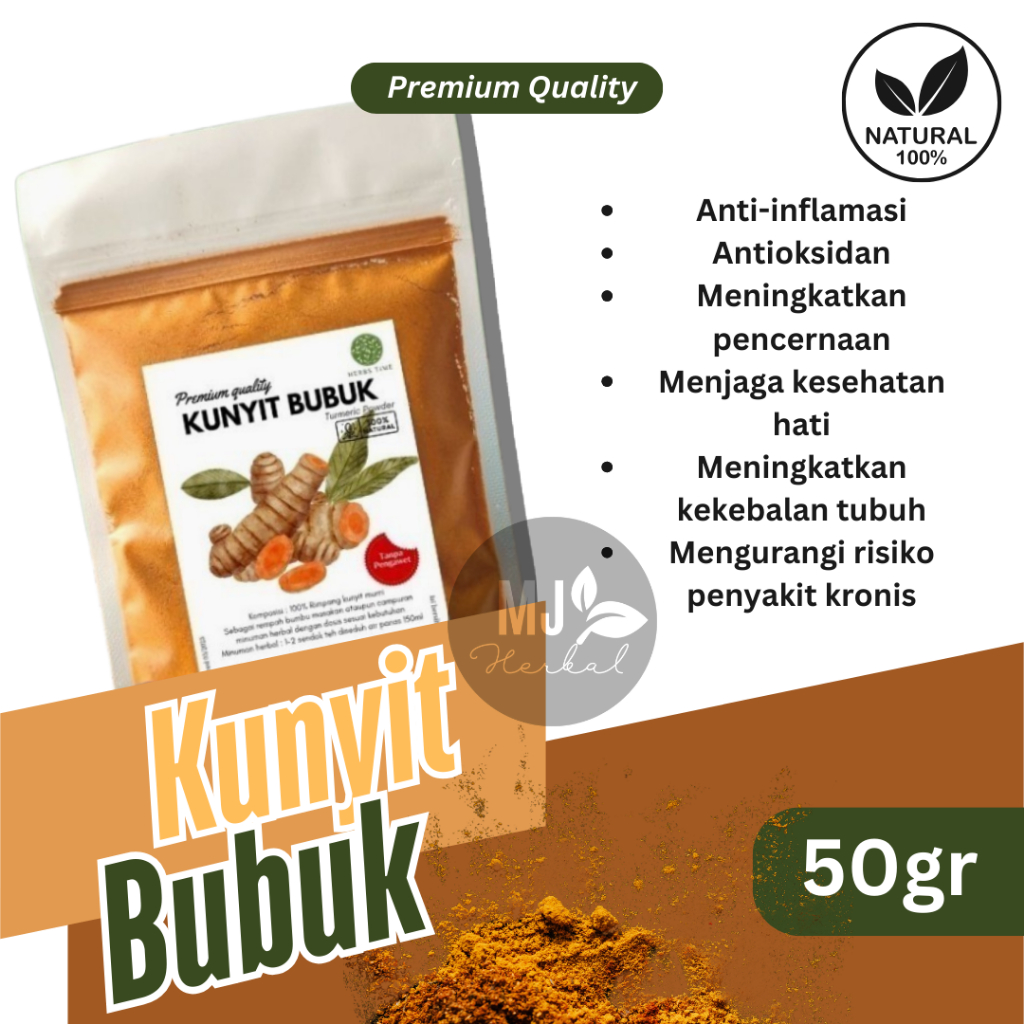 

Kunyit Bubuk Murni Organik Premium powder 50gr