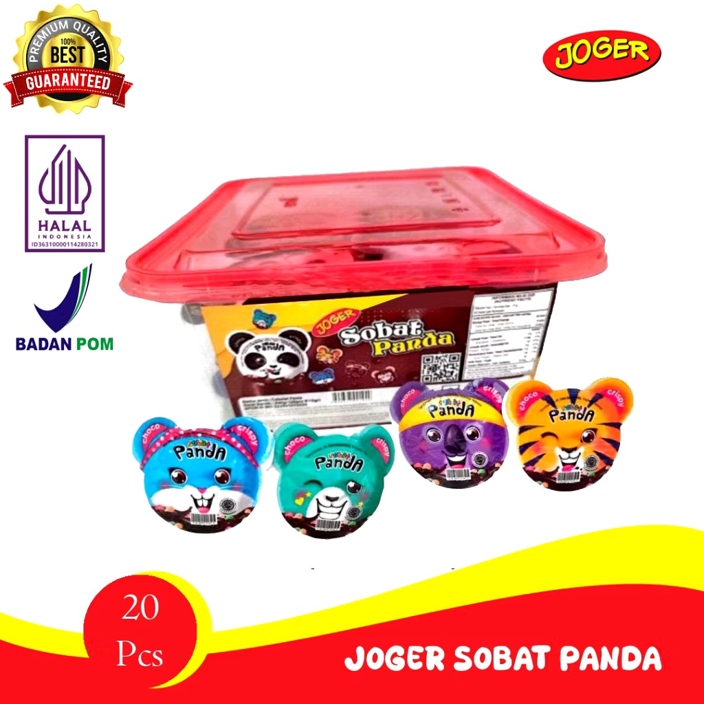 

[Halal] Joger Cokelat Pasta Crispy Sobat Panda 300 Gr [1 Toples, Isi 20 Pcs]