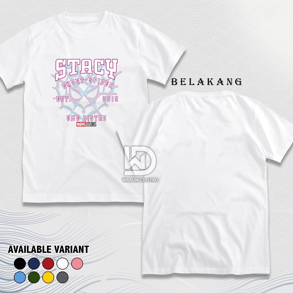 X4 Kaos Couple Spiderman Miles Morales & Gwen Stacy Warna Putih - Kaos Spiderman Couple - Tshirt Spi
