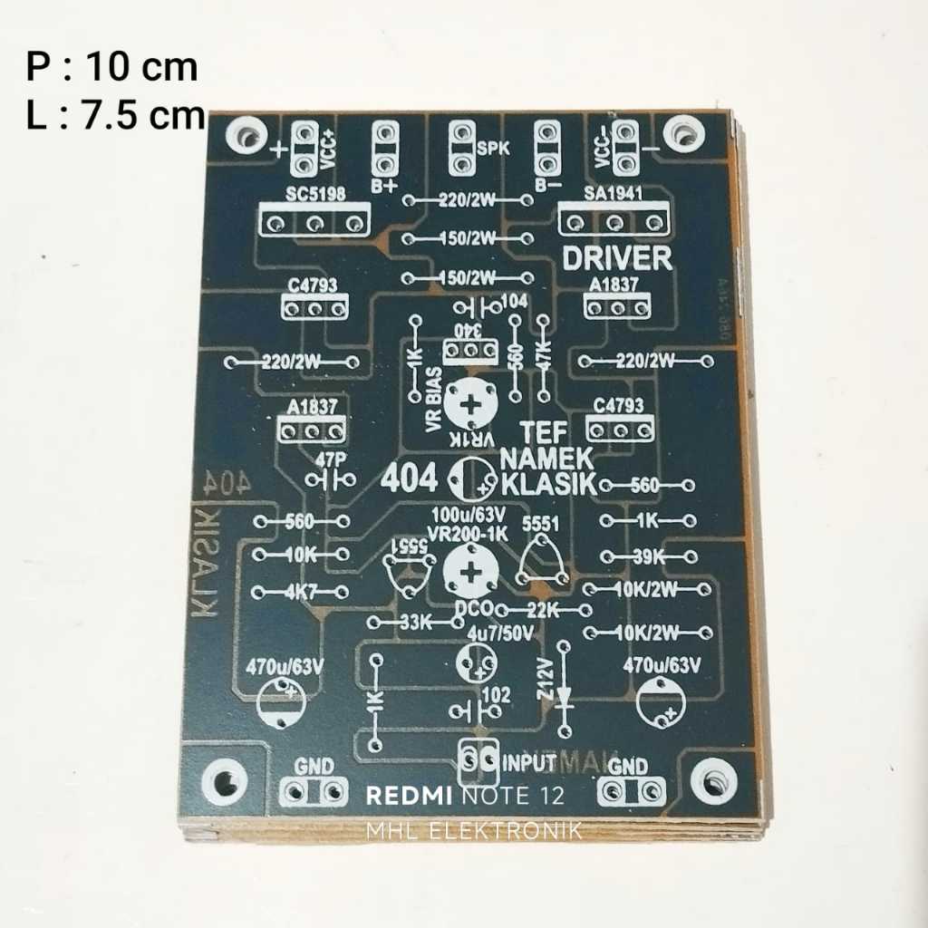 PCB DIRIVER POWER AMPLIFIER NAMEC TEF KLASIK NAMEX TEF KLASIK TIPE 404