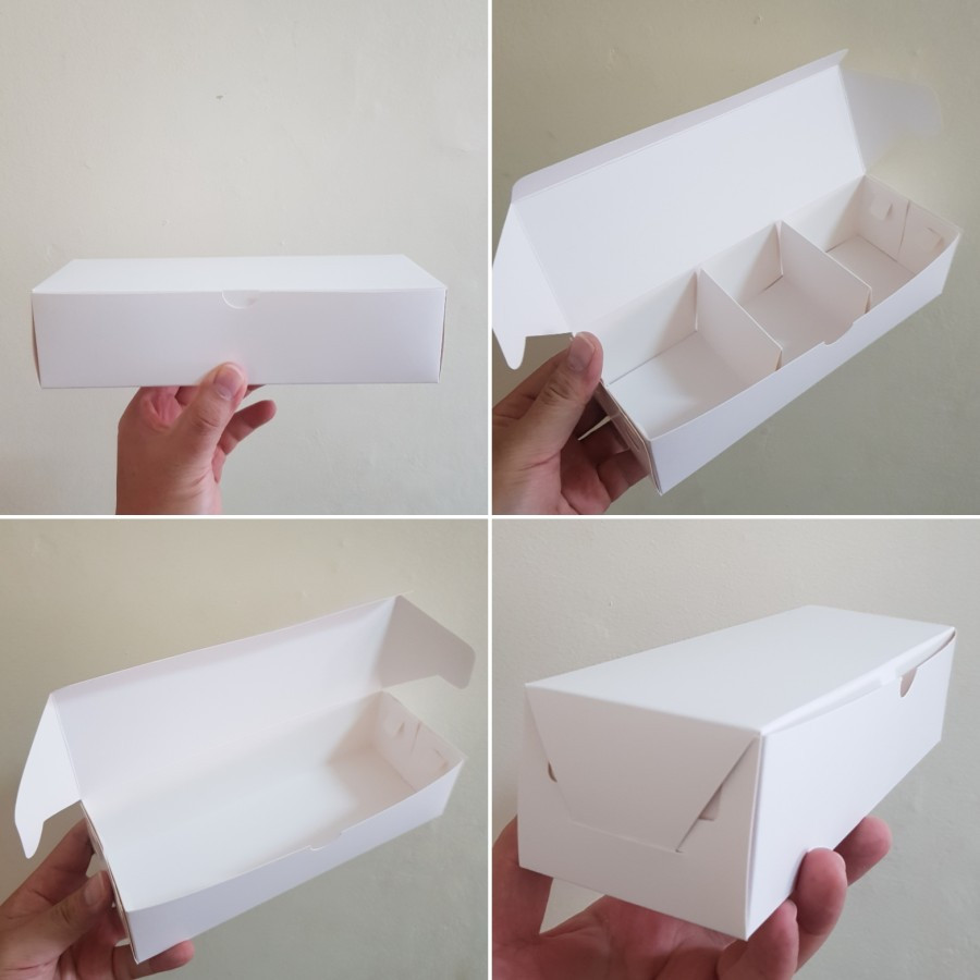 

Box Eggtart 22x7.5x5.5 Dus Kue Sekat 3 Putih