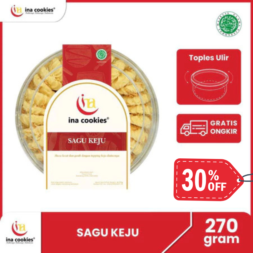 

PROMO!!!kue kering ina Cookies Kue Kering Sagu Keju Reguler