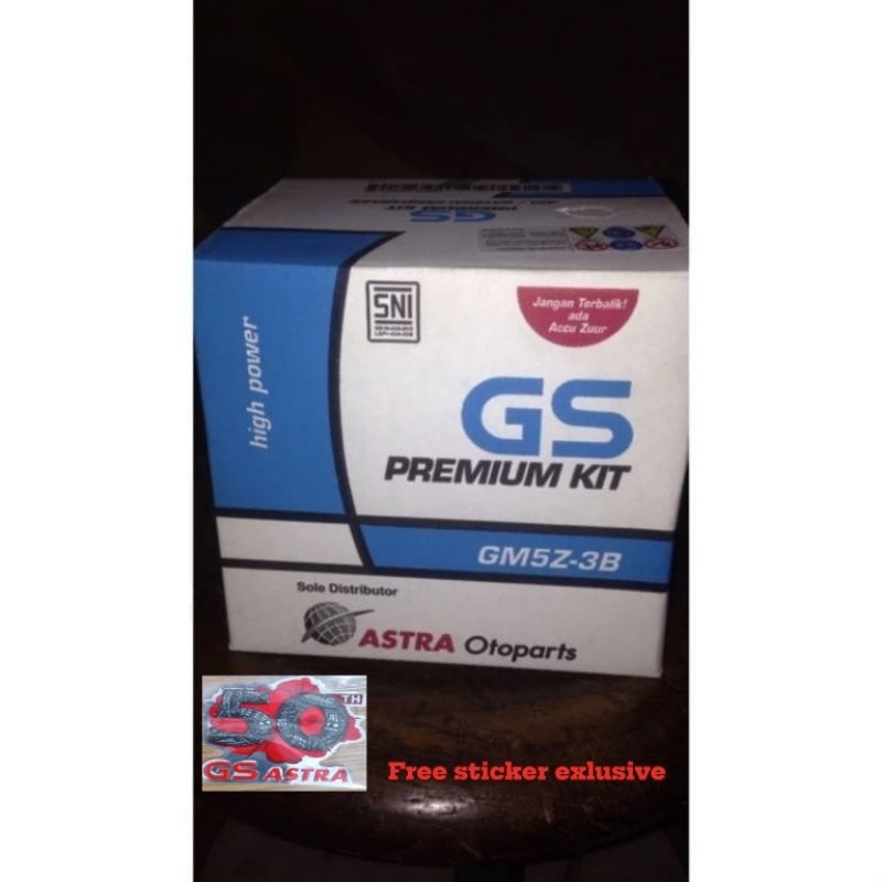 AKI Basah GS ASTRA ORIGINAL GSPK-GM5Z-3B (BASAH) Aki motor untuk Mio,Astrea,Mega pro,Supra,