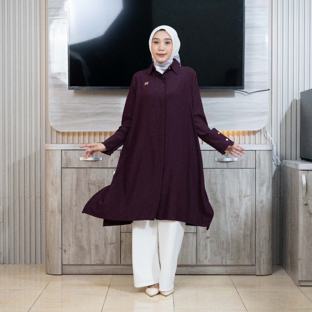 MAYANG COLLECTION - TUNIK T01124 | TUNIK BLOUSE MIDI DRESS ATASAN WANITA BROKAT SARIMBIT LEBARAN