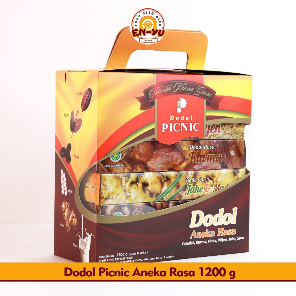 

Dodol PICNIC Asli Garut Special Gift Aneka Rasa 1200 gram Jahe Madu Wijen Kurma Susu Coklat dan Moka