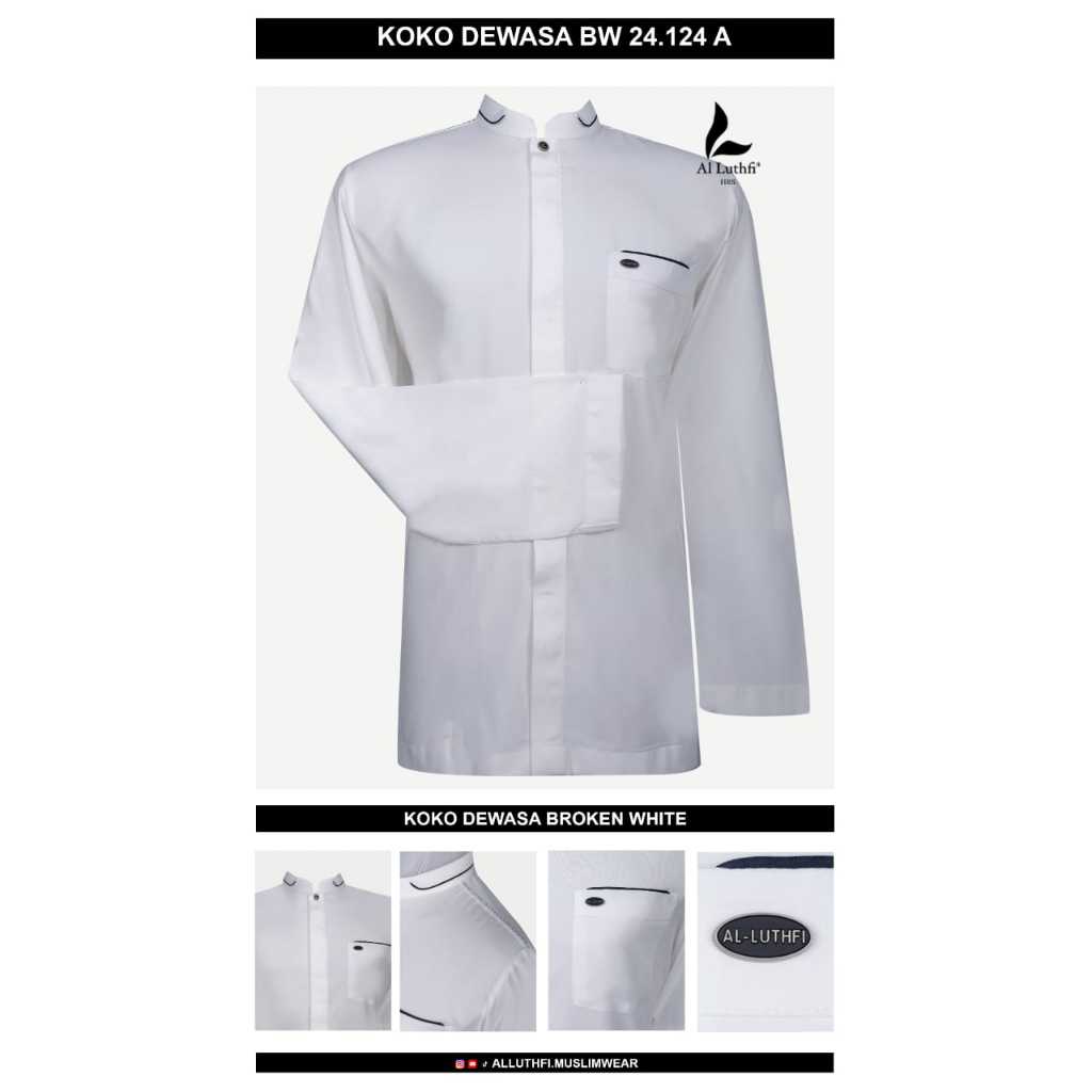 AL-LUTHFI koko lengan panjang putih bw
