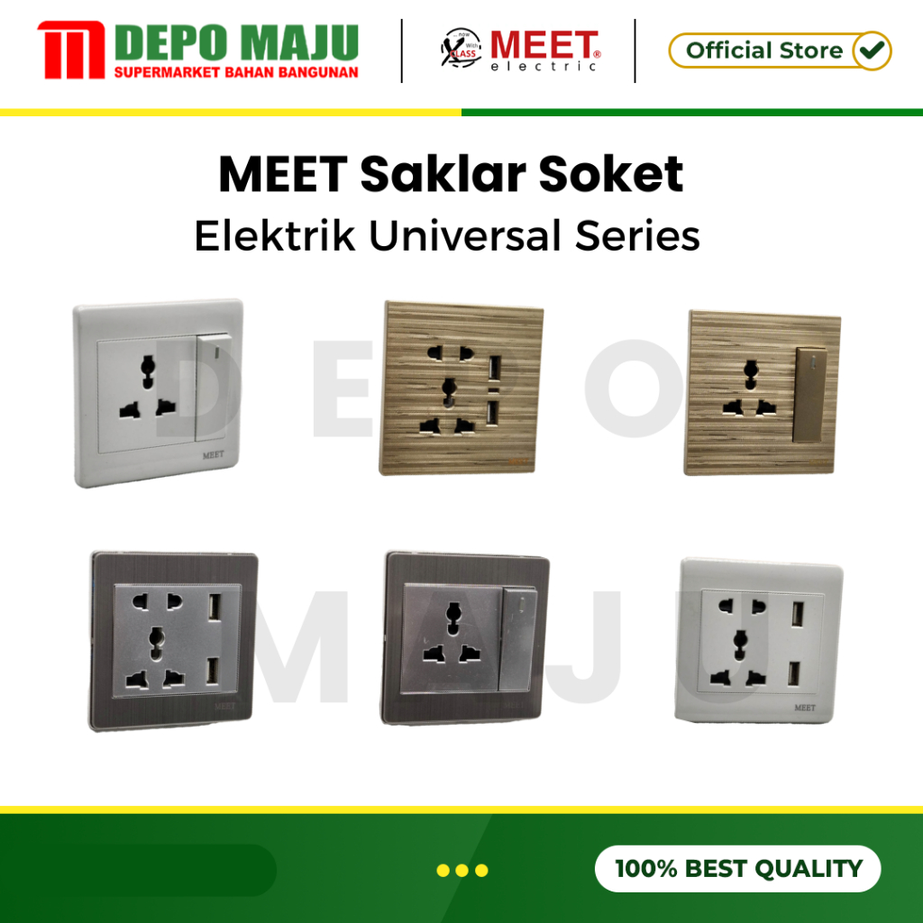 SAKLAR SOKET MEET ELEKTRIK UNIVERSAL SERIES- STOP KONTAK DINDING/COLOKAN DINDING/COLOKAN DINDING USB