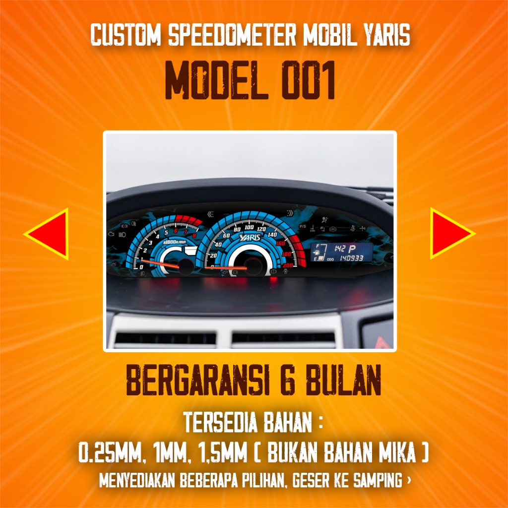Custom Speedometer Mobil Yaris Model 001