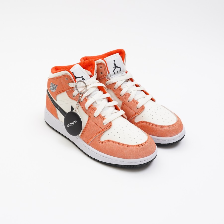 Nike Air Jordan 1 Mid GS Orange Suede Original