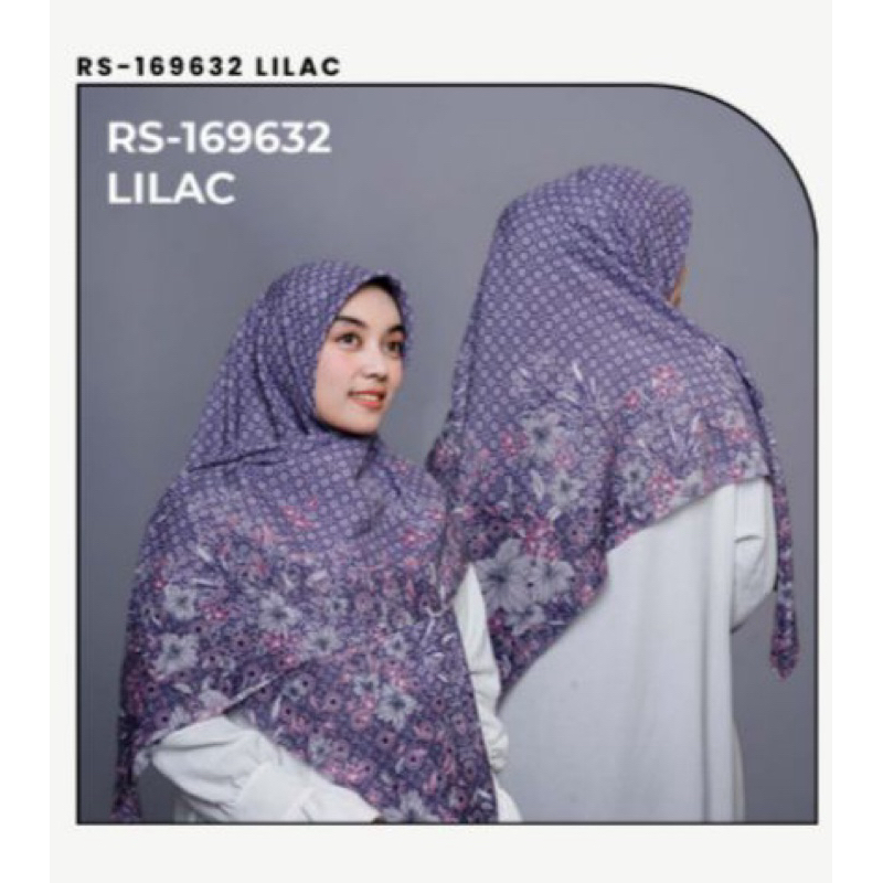 Nadheera Scarf - Hijab Segi Empat Voal Motif Jumbo - Lilac