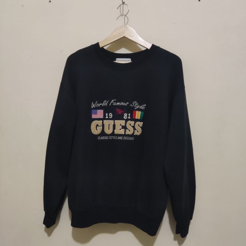 guess vintage crewneck bordir black second