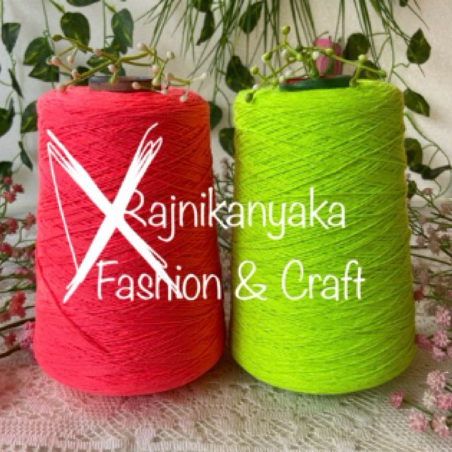 Benang Jala/benang rajut jala katun warna stabilo, 500gr