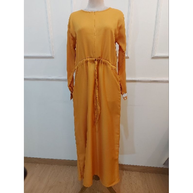 baju gamis kuning mustard bagus banget preloved