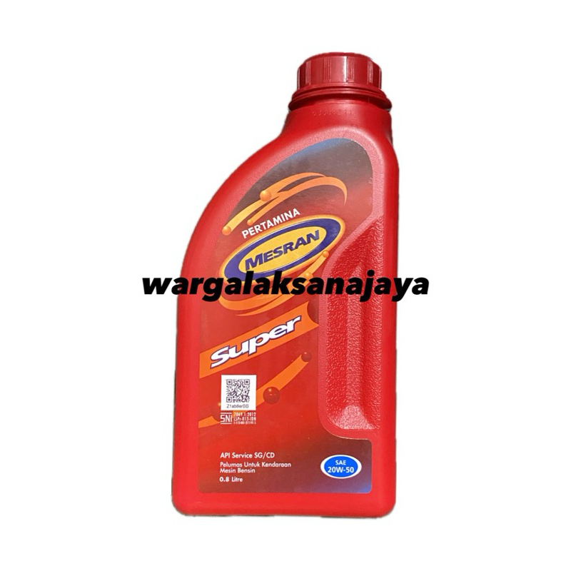 0.8 Liter Oli Mesran (Super) SAE 20W-50 Oli Mesin Penggerak Bensin [Mesran]